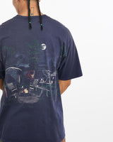 Vintage, 90s, Camping, Racoons, Tee, The Real Deal, size large, colour Navy, newtown, sydney, australia, thrift store, opshop, preloved, secondhand, sustainable, retro, antique, 70s, 80s, 90s, 2000s, 00s, fashion, clothing, streetwear, trendy, garment, style, boutique, store, shop, archive, sale, cheap, best, top, T-Shirts