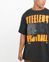 Vintage, 1990, NFL, Pittsburgh, Steelers, Tee, The Real Deal, size large, colour Black, newtown, sydney, australia, thrift store, opshop, preloved, secondhand, sustainable, retro, antique, 70s, 80s, 90s, 2000s, 00s, fashion, clothing, streetwear, trendy, garment, style, boutique, store, shop, archive, sale, cheap, best, top, T-Shirts