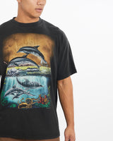 Vintage, Dolphin, Wildlife, Tee, The Real Deal, size large, colour Black, newtown, sydney, australia, thrift store, opshop, preloved, secondhand, sustainable, retro, antique, 70s, 80s, 90s, 2000s, 00s, fashion, clothing, streetwear, trendy, garment, style, boutique, store, shop, archive, sale, cheap, best, top, T-Shirts
