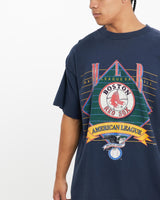 Vintage, 1993, MLB, Boston, Red, Sox, Tee, The Real Deal, size large, colour Navy, newtown, sydney, australia, thrift store, opshop, preloved, secondhand, sustainable, retro, antique, 70s, 80s, 90s, 2000s, 00s, fashion, clothing, streetwear, trendy, garment, style, boutique, store, shop, archive, sale, cheap, best, top, T-Shirts
