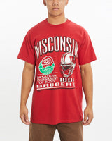 Vintage, 1994, NCAA, Wisconsin, Badgers, Tee, The Real Deal, size large, colour Red, newtown, sydney, australia, thrift store, opshop, preloved, secondhand, sustainable, retro, antique, 70s, 80s, 90s, 2000s, 00s, fashion, clothing, streetwear, trendy, garment, style, boutique, store, shop, archive, sale, cheap, best, top, T-Shirts
