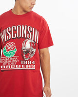 Vintage, 1994, NCAA, Wisconsin, Badgers, Tee, The Real Deal, size large, colour Red, newtown, sydney, australia, thrift store, opshop, preloved, secondhand, sustainable, retro, antique, 70s, 80s, 90s, 2000s, 00s, fashion, clothing, streetwear, trendy, garment, style, boutique, store, shop, archive, sale, cheap, best, top, T-Shirts