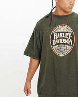 Vintage, Harley, Davidson, Tee, The Real Deal, size extra large, colour Green, newtown, sydney, australia, thrift store, opshop, preloved, secondhand, sustainable, retro, antique, 70s, 80s, 90s, 2000s, 00s, fashion, clothing, streetwear, trendy, garment, style, boutique, store, shop, archive, sale, cheap, best, top, T-Shirts