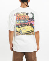 Vintage, Vette, Vues, Magazine, Racing, Tee, The Real Deal, size large, colour White, newtown, sydney, australia, thrift store, opshop, preloved, secondhand, sustainable, retro, antique, 70s, 80s, 90s, 2000s, 00s, fashion, clothing, streetwear, trendy, garment, style, boutique, store, shop, archive, sale, cheap, best, top, T-Shirts