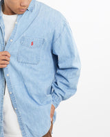 Vintage, 90s, Polo, Ralph, Lauren, Denim, Button, Up, Shirt, The Real Deal, size large, colour Blue, newtown, sydney, australia, thrift store, opshop, preloved, secondhand, sustainable, retro, antique, 70s, 80s, 90s, 2000s, 00s, fashion, clothing, streetwear, trendy, garment, style, boutique, store, shop, archive, sale, cheap, best, top, Shirts