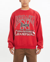 Vintage, 1994, NCAA, Nebraska, Huskers, Sweatshirt, The Real Deal, size extra large, colour Red, newtown, sydney, australia, thrift store, opshop, preloved, secondhand, sustainable, retro, antique, 70s, 80s, 90s, 2000s, 00s, fashion, clothing, streetwear, trendy, garment, style, boutique, store, shop, archive, sale, cheap, best, top, Sweats and hoodies