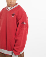 Vintage, 90s, Racing, Sweatshirt, The Real Deal, size large, colour Red, newtown, sydney, australia, thrift store, opshop, preloved, secondhand, sustainable, retro, antique, 70s, 80s, 90s, 2000s, 00s, fashion, clothing, streetwear, trendy, garment, style, boutique, store, shop, archive, sale, cheap, best, top, Sweats and hoodies