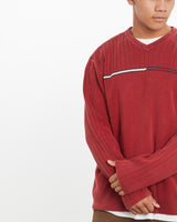 Vintage, 90s, Tommy, Hilfiger, Knit, Sweater, The Real Deal, size large, colour Red, newtown, sydney, australia, thrift store, opshop, preloved, secondhand, sustainable, retro, antique, 70s, 80s, 90s, 2000s, 00s, fashion, clothing, streetwear, trendy, garment, style, boutique, store, shop, archive, sale, cheap, best, top, Sweats and hoodies