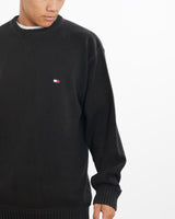 Vintage, 90s, Tommy, Hilfiger, Knit, Sweater, The Real Deal, size large, colour Black, newtown, sydney, australia, thrift store, opshop, preloved, secondhand, sustainable, retro, antique, 70s, 80s, 90s, 2000s, 00s, fashion, clothing, streetwear, trendy, garment, style, boutique, store, shop, archive, sale, cheap, best, top, Sweats and hoodies