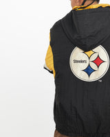 Vintage, 90s, Starter, NFL, Pittsburgh, Steelers, Jacket, The Real Deal, size large, colour Black, newtown, sydney, australia, thrift store, opshop, preloved, secondhand, sustainable, retro, antique, 70s, 80s, 90s, 2000s, 00s, fashion, clothing, streetwear, trendy, garment, style, boutique, store, shop, archive, sale, cheap, best, top, Jackets