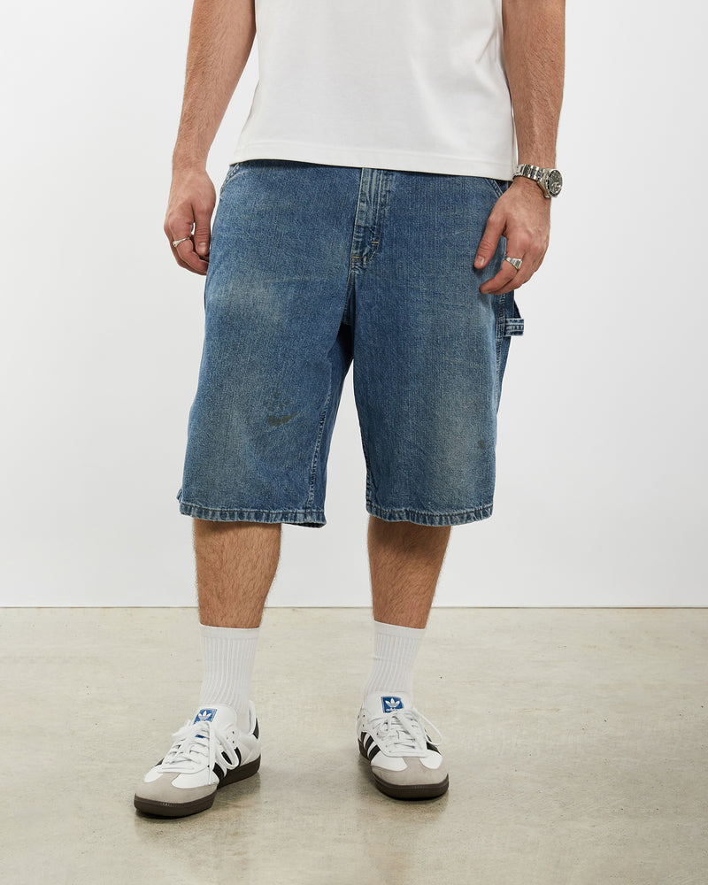 Vintage Lee Denim Carpenter Shorts <br>34" , The Real Deal , newtown, sydney, australia, thrift store, opshop, preloved, secondhand, sustainable, retro, antique, 70s, 80s, 90s, 2000s, 00s, fashion, clothing, streetwear, trendy, garment, style, boutique, store, shop, archive, sale, cheap, best, top