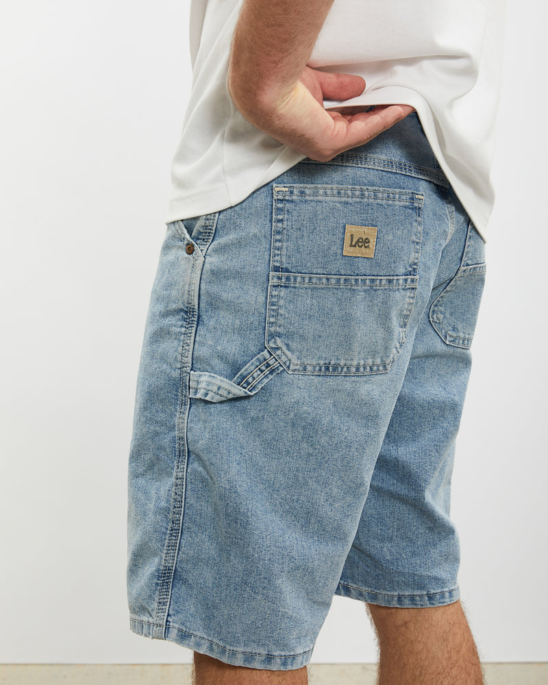 Vintage Lee Denim Carpenter Shorts <br>32" , The Real Deal , newtown, sydney, australia, thrift store, opshop, preloved, secondhand, sustainable, retro, antique, 70s, 80s, 90s, 2000s, 00s, fashion, clothing, streetwear, trendy, garment, style, boutique, store, shop, archive, sale, cheap, best, top