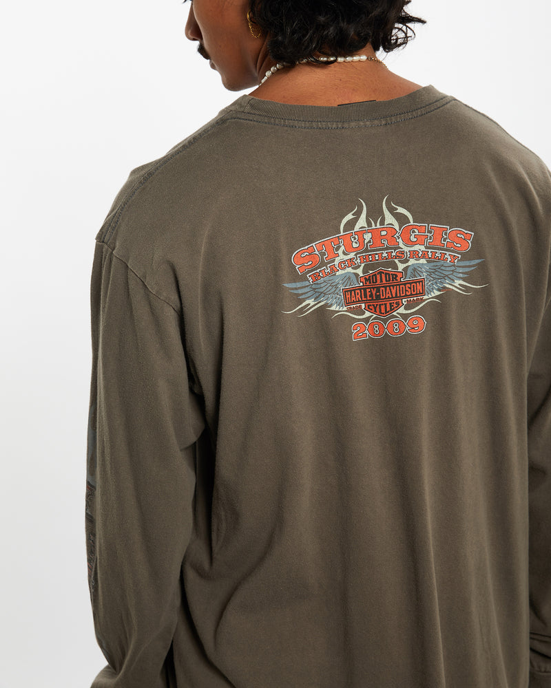 Vintage Harley Davidson Long Sleeve Tee <br>L , The Real Deal , newtown, sydney, australia, thrift store, opshop, preloved, secondhand, sustainable, retro, antique, 70s, 80s, 90s, 2000s, 00s, fashion, clothing, streetwear, trendy, garment, style, boutique, store, shop, archive, sale, cheap, best, top