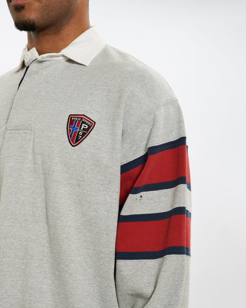 Vintage 90s Polo Sport Rugby Shirt <br>L , The Real Deal , newtown, sydney, australia, thrift store, opshop, preloved, secondhand, sustainable, retro, antique, 70s, 80s, 90s, 2000s, 00s, fashion, clothing, streetwear, trendy, garment, style, boutique, store, shop, archive, sale, cheap, best, top