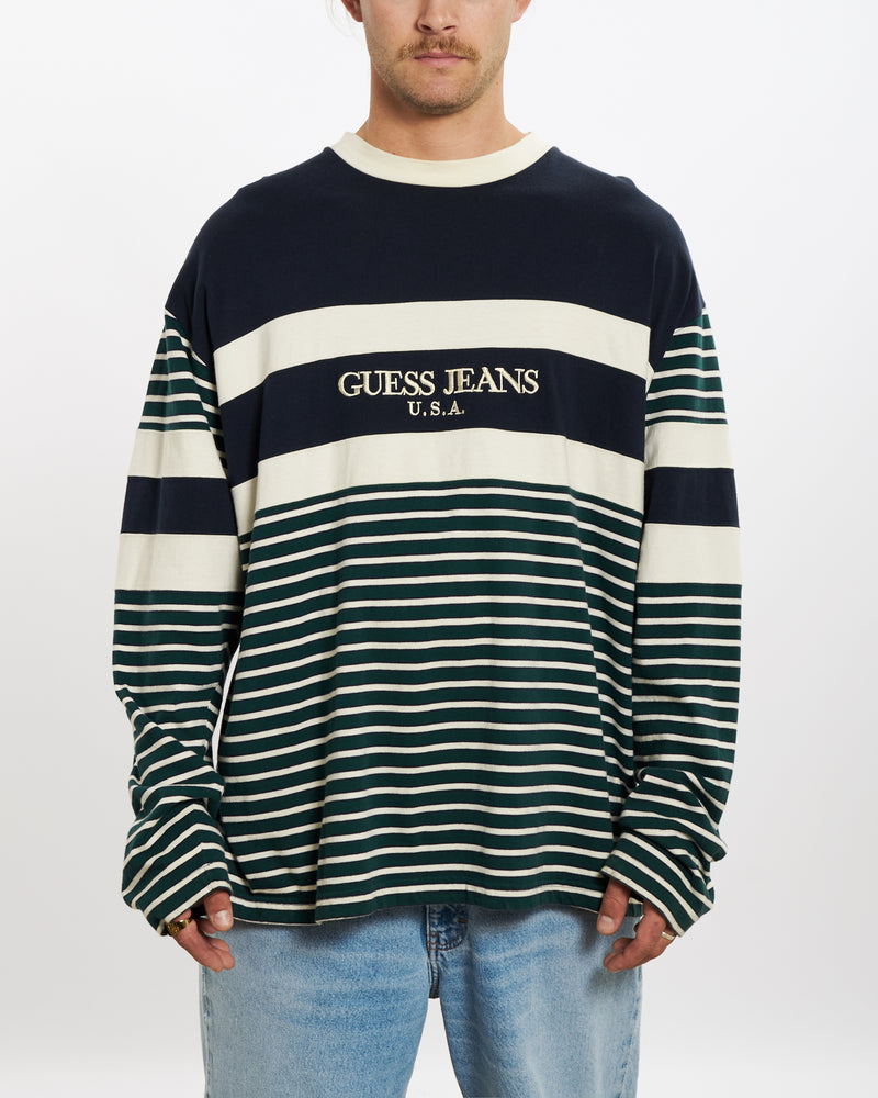 90s Guess Striped Long Sleeve Tee <br>XL