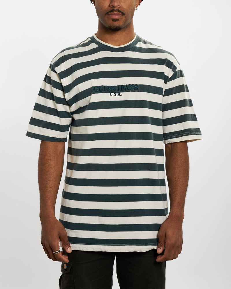 Vintage 90s Guess Striped Tee <br>L , The Real Deal , newtown, sydney, australia, thrift store, opshop, preloved, secondhand, sustainable, retro, antique, 70s, 80s, 90s, 2000s, 00s, fashion, clothing, streetwear, trendy, garment, style, boutique, store, shop, archive, sale, cheap, best, top