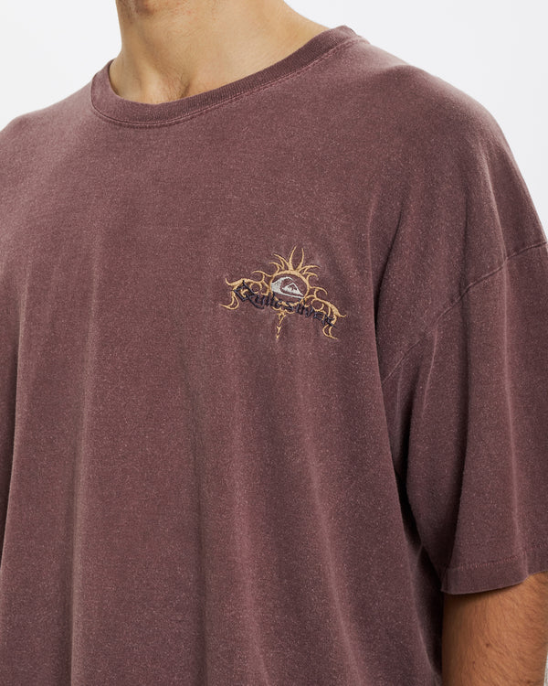 90s Quiksilver Embroidered Logo Tee <br>L