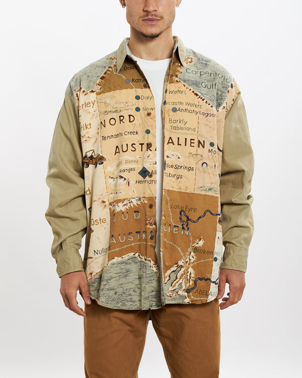 90s Chaps Ralph Lauren 'Australia' Buttton Up Shirt <br>L