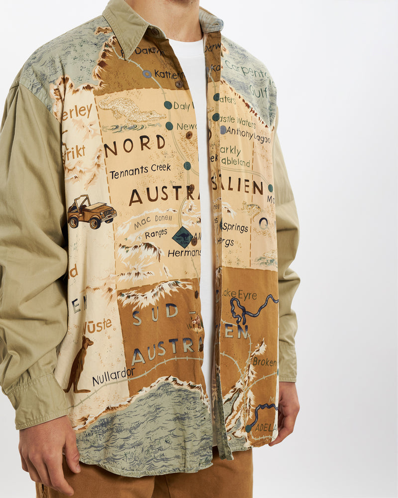 Vintage 90s Chaps Ralph Lauren 'Australia' Buttton Up Shirt <br>L , The Real Deal , newtown, sydney, australia, thrift store, opshop, preloved, secondhand, sustainable, retro, antique, 70s, 80s, 90s, 2000s, 00s, fashion, clothing, streetwear, trendy, garment, style, boutique, store, shop, archive, sale, cheap, best, top