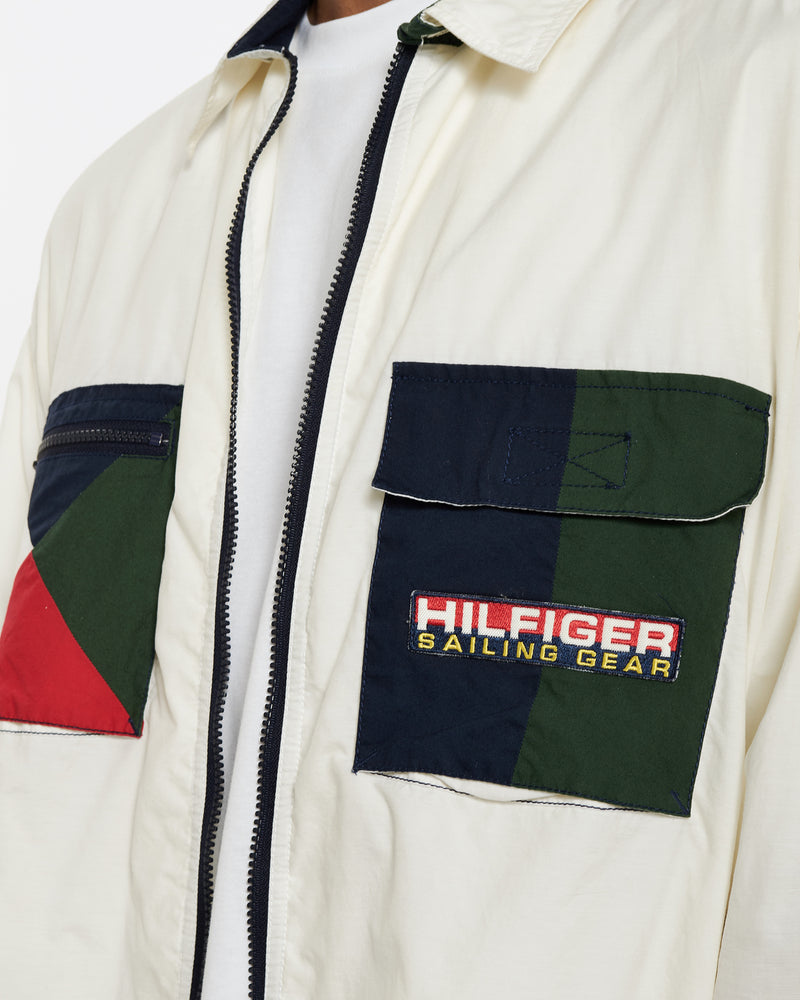 90s Tommy Hilfiger 'Sailing Gear' Zip Up Shirt <br>XXL