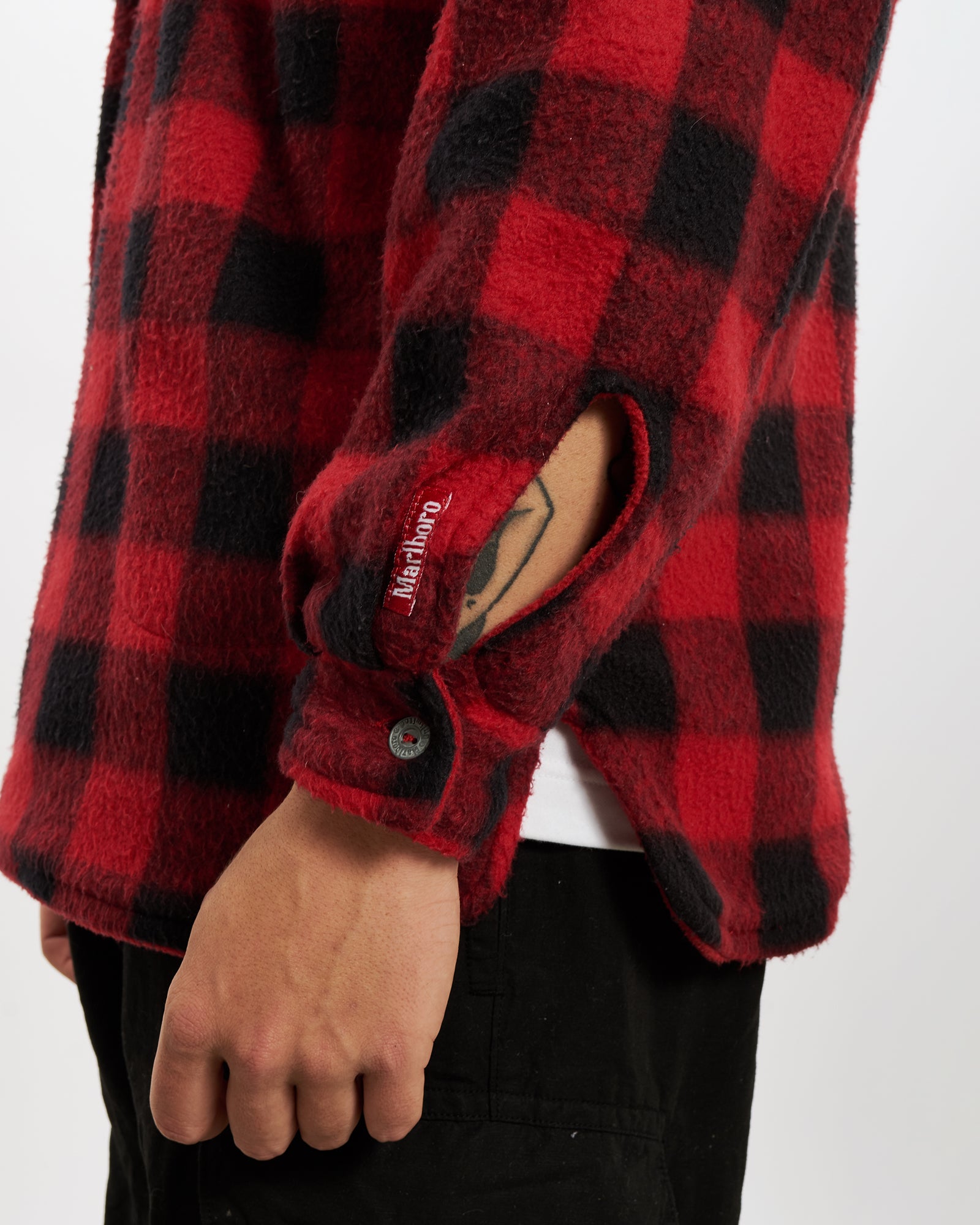 Vintage 90s Marlboro Reversible Quarter Zip Sweatshirt L