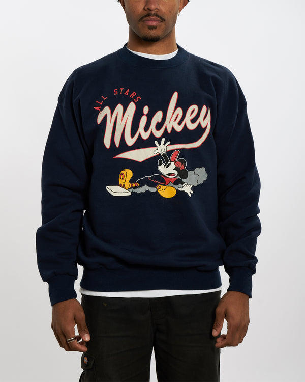 90s Mickey Mouse 'All Stars' Baseball Sweatshirt <br>L