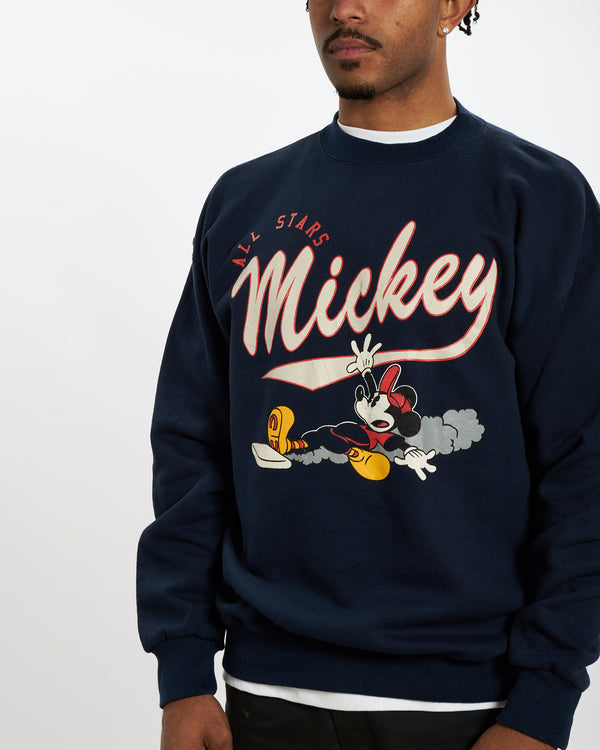 90s Mickey Mouse 'All Stars' Baseball Sweatshirt <br>L