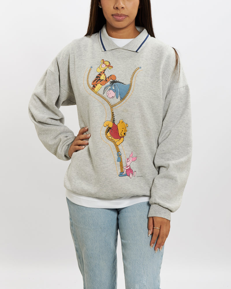 90s Winnie The Pooh Collared Sweatshirt <br>M