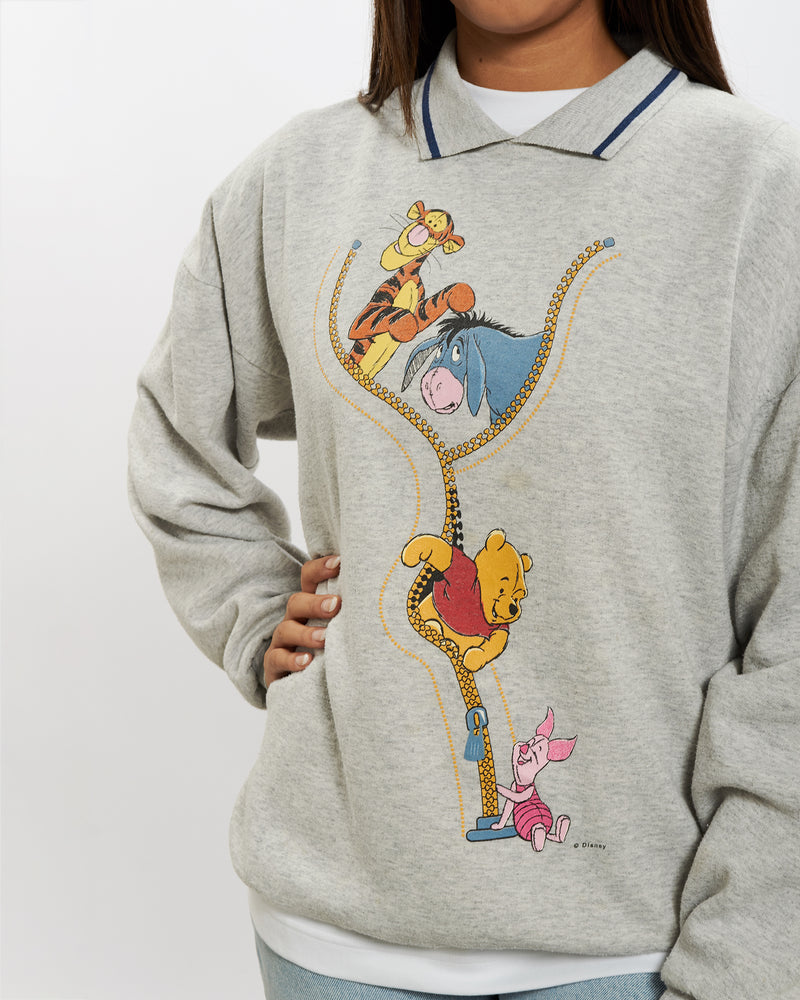 90s Winnie The Pooh Collared Sweatshirt <br>M