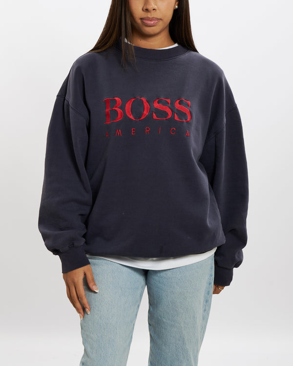 90s Embroidered Hugo Boss Sweatshirt <br>M