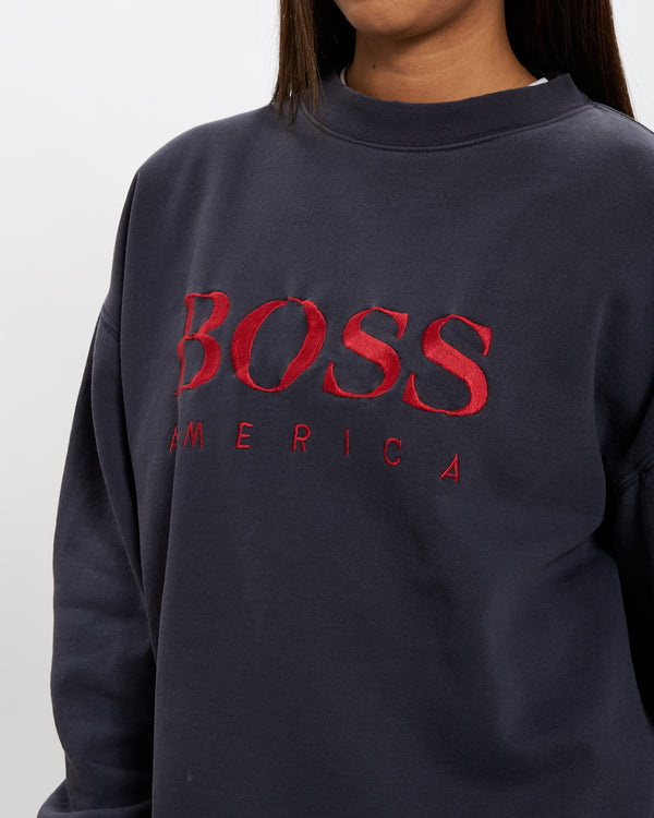90s Embroidered Hugo Boss Sweatshirt <br>M
