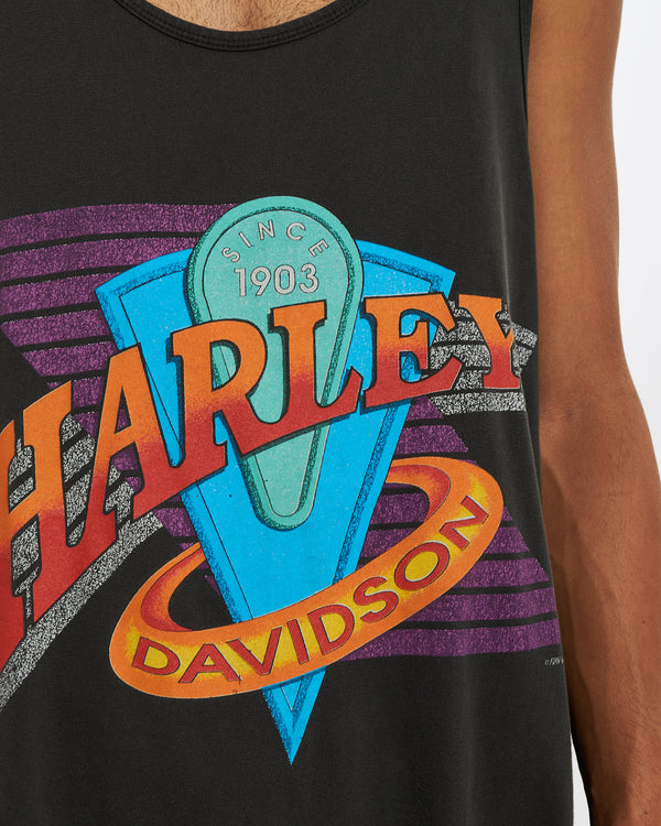Vintage 90s Harley Davidson Singlet <br>XL , The Real Deal , newtown, sydney, australia, thrift store, opshop, preloved, secondhand, sustainable, retro, antique, 70s, 80s, 90s, 2000s, 00s, fashion, clothing, streetwear, trendy, garment, style, boutique, store, shop, archive, sale, cheap, best, top