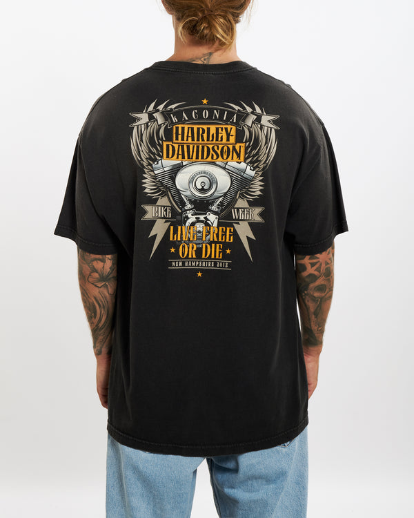 Vintage Harley Davidson 'New Hampshire' Tee <br>XL , The Real Deal , newtown, sydney, australia, thrift store, opshop, preloved, secondhand, sustainable, retro, antique, 70s, 80s, 90s, 2000s, 00s, fashion, clothing, streetwear, trendy, garment, style, boutique, store, shop, archive, sale, cheap, best, top