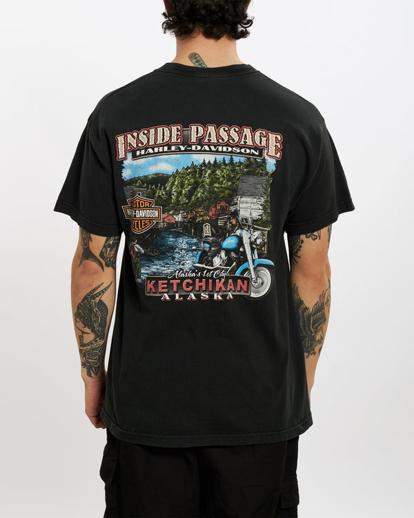 Vintage Harley Davidson 'Alaska' Tee <br>L , The Real Deal , newtown, sydney, australia, thrift store, opshop, preloved, secondhand, sustainable, retro, antique, 70s, 80s, 90s, 2000s, 00s, fashion, clothing, streetwear, trendy, garment, style, boutique, store, shop, archive, sale, cheap, best, top