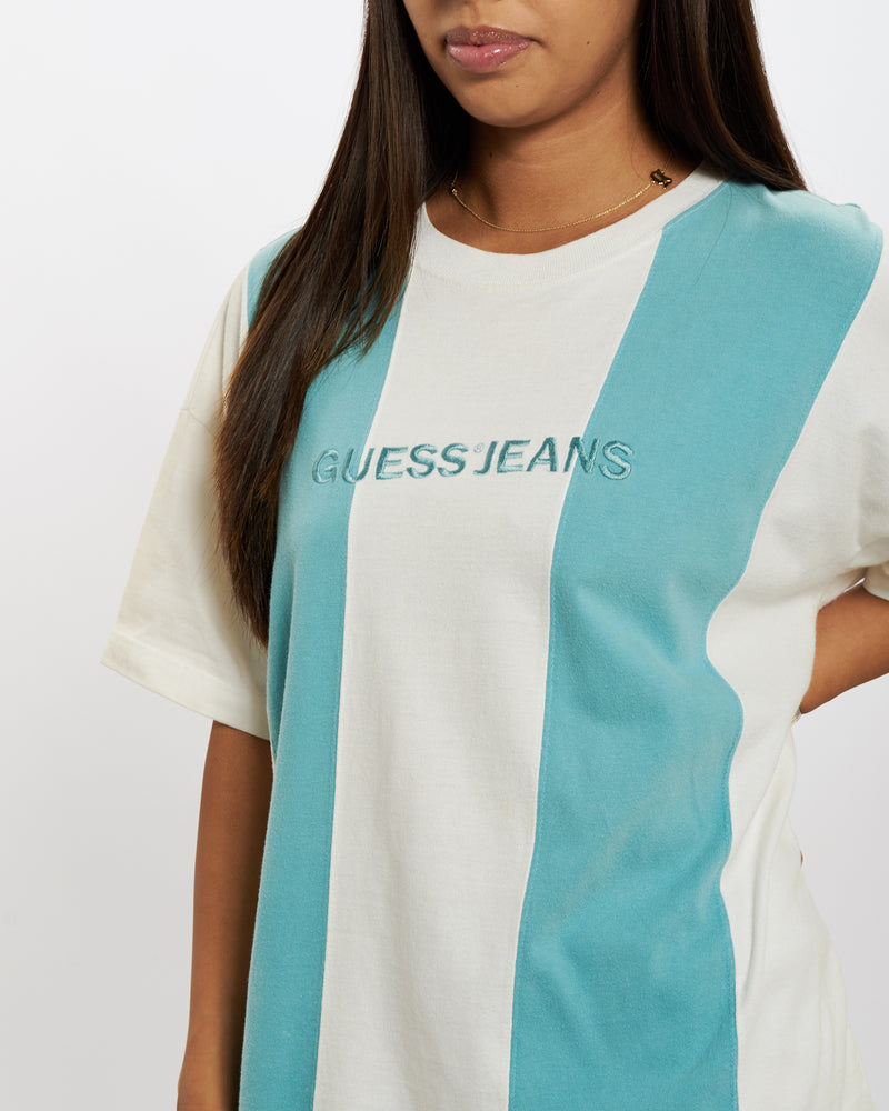 Vintage 90s Guess Embroidered Striped Tee <br>M , The Real Deal , newtown, sydney, australia, thrift store, opshop, preloved, secondhand, sustainable, retro, antique, 70s, 80s, 90s, 2000s, 00s, fashion, clothing, streetwear, trendy, garment, style, boutique, store, shop, archive, sale, cheap, best, top
