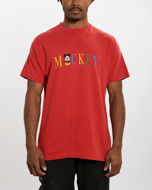 90s Mickey Mouse Embroidered Tee <br>L