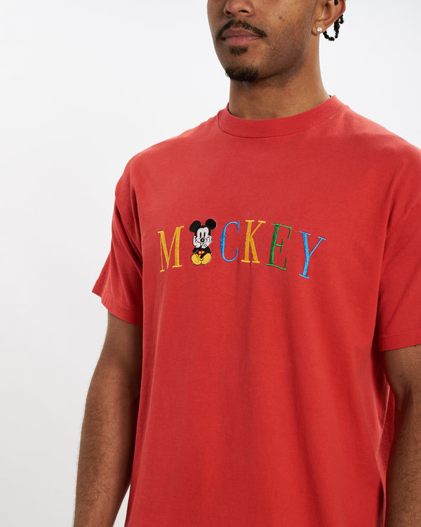 90s Mickey Mouse Embroidered Tee <br>L