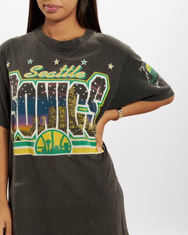 Vintage 90s Seattle Sonics Tee <br>M , The Real Deal , newtown, sydney, australia, thrift store, opshop, preloved, secondhand, sustainable, retro, antique, 70s, 80s, 90s, 2000s, 00s, fashion, clothing, streetwear, trendy, garment, style, boutique, store, shop, archive, sale, cheap, best, top