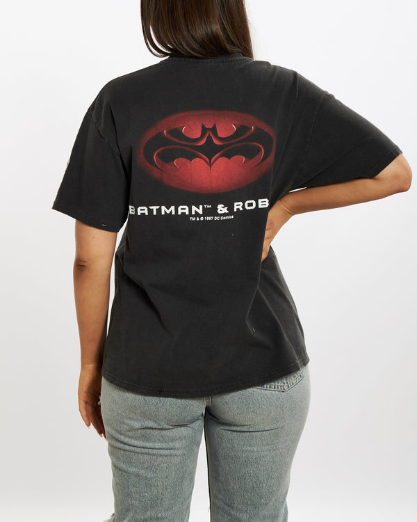 Vintage 1997 Batman & Robin Tee <br>M , The Real Deal , newtown, sydney, australia, thrift store, opshop, preloved, secondhand, sustainable, retro, antique, 70s, 80s, 90s, 2000s, 00s, fashion, clothing, streetwear, trendy, garment, style, boutique, store, shop, archive, sale, cheap, best, top