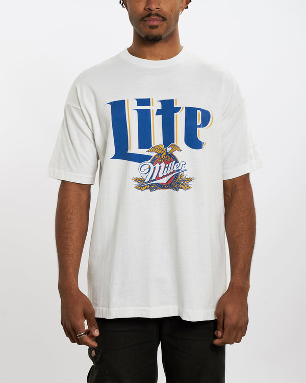 Vintage 90s Miller Lite Tee <br>L , The Real Deal , newtown, sydney, australia, thrift store, opshop, preloved, secondhand, sustainable, retro, antique, 70s, 80s, 90s, 2000s, 00s, fashion, clothing, streetwear, trendy, garment, style, boutique, store, shop, archive, sale, cheap, best, top