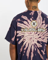 90s Hurley 'Bleached Tie Dye' Tee <br>XL