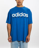 Vintage 90s Adidas Soccer Spell Out Tee <br>XL , The Real Deal , newtown, sydney, australia, thrift store, opshop, preloved, secondhand, sustainable, retro, antique, 70s, 80s, 90s, 2000s, 00s, fashion, clothing, streetwear, trendy, garment, style, boutique, store, shop, archive, sale, cheap, best, top
