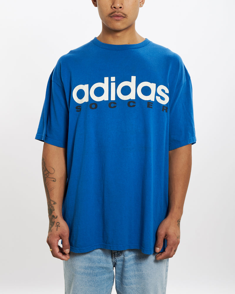 90s Adidas Soccer Spell Out Tee <br>XL
