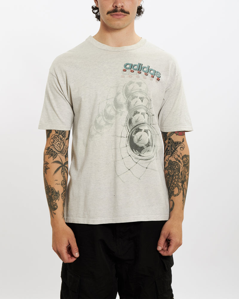 Vintage 1995 Adidas Soccer Tee <br>M , The Real Deal , newtown, sydney, australia, thrift store, opshop, preloved, secondhand, sustainable, retro, antique, 70s, 80s, 90s, 2000s, 00s, fashion, clothing, streetwear, trendy, garment, style, boutique, store, shop, archive, sale, cheap, best, top