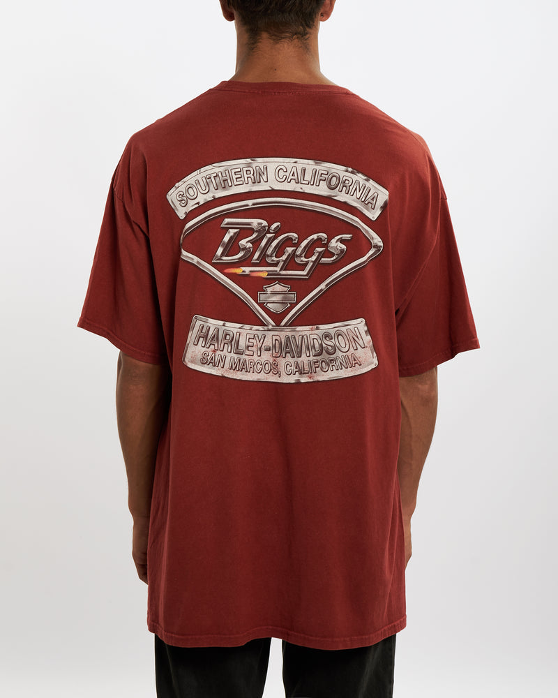 Vintage Harley Davidson 'San Marcos, CA' Tee <br>XXL , The Real Deal , newtown, sydney, australia, thrift store, opshop, preloved, secondhand, sustainable, retro, antique, 70s, 80s, 90s, 2000s, 00s, fashion, clothing, streetwear, trendy, garment, style, boutique, store, shop, archive, sale, cheap, best, top