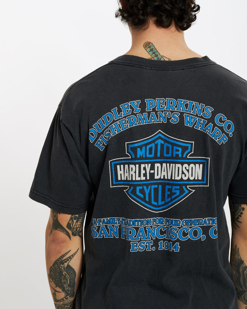 Vintage 1997 Harley Davidson 'San Francisco' Tee <br>L , The Real Deal , newtown, sydney, australia, thrift store, opshop, preloved, secondhand, sustainable, retro, antique, 70s, 80s, 90s, 2000s, 00s, fashion, clothing, streetwear, trendy, garment, style, boutique, store, shop, archive, sale, cheap, best, top