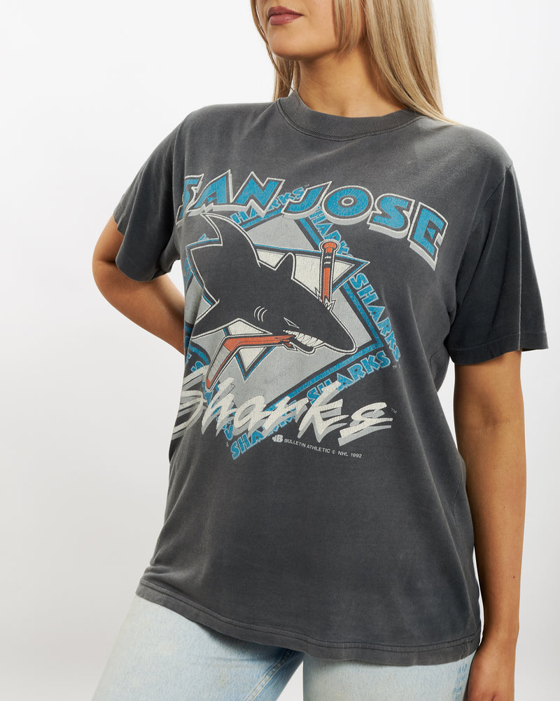 Vintage 1992 NHL San Jose Sharks Tee <br>S , The Real Deal , newtown, sydney, australia, thrift store, opshop, preloved, secondhand, sustainable, retro, antique, 70s, 80s, 90s, 2000s, 00s, fashion, clothing, streetwear, trendy, garment, style, boutique, store, shop, archive, sale, cheap, best, top