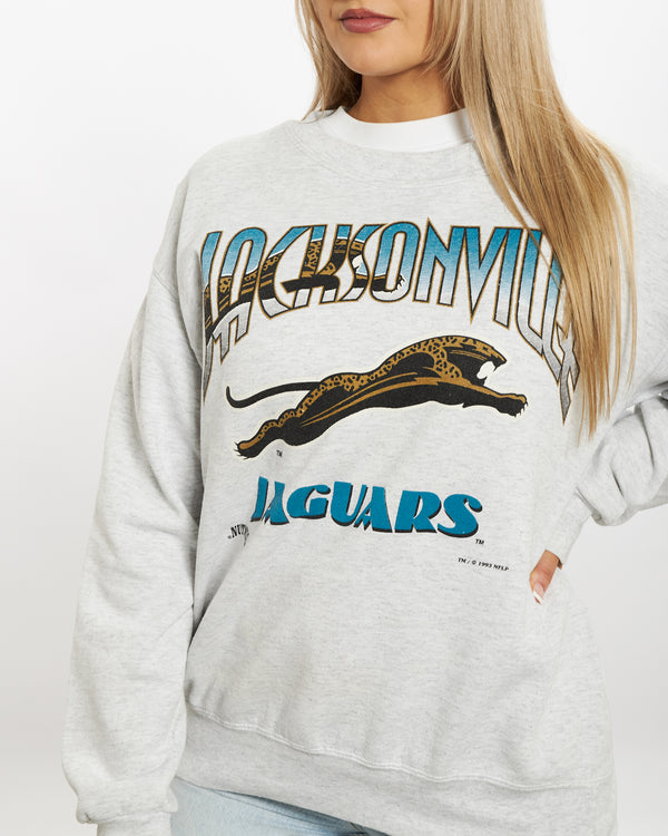 Vintage 1993 NFL Jacksonville Jaguars Sweatshirt <br>S , The Real Deal , newtown, sydney, australia, thrift store, opshop, preloved, secondhand, sustainable, retro, antique, 70s, 80s, 90s, 2000s, 00s, fashion, clothing, streetwear, trendy, garment, style, boutique, store, shop, archive, sale, cheap, best, top