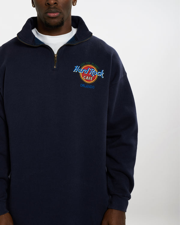 90s Hard Rock Cafe Quarter Zip Sweatshirt <br>XL