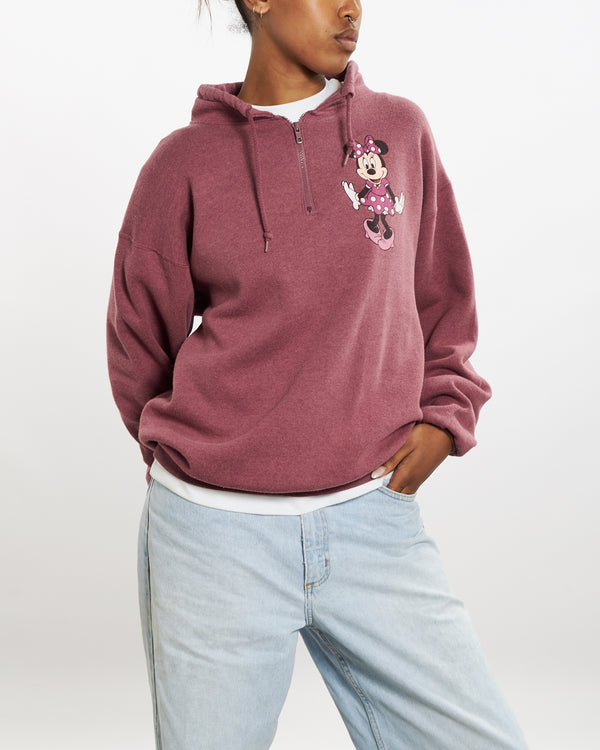 90s Minnie Mouse Quarter Zip Sweatshirt <br>M